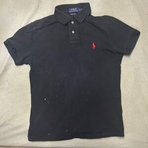 Ralph Lauren Black Polo Shirt with Red Logo